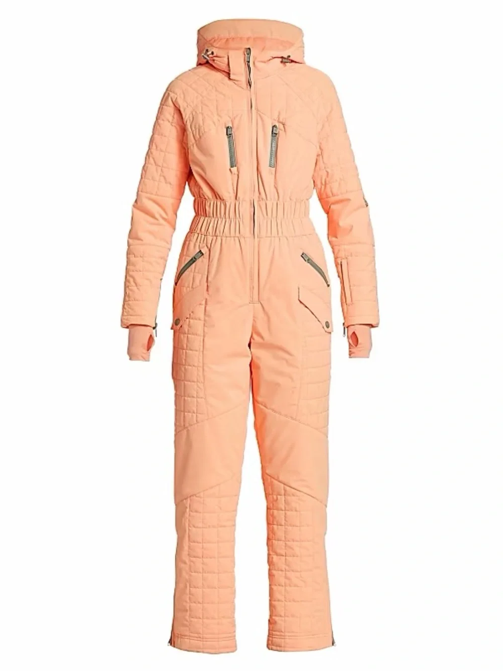 Peach Quilted Ski Suit for Women